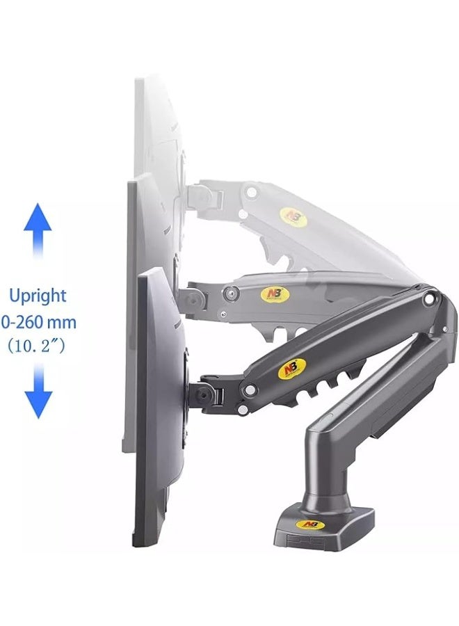 نورث بايو حامل شاشة يونيفرسال بذراع واحد متحرك – حامل مكتب بنظام زنبرك غازي للشاشات من 17 إلى 30 بوصة - Image 3